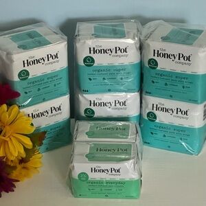 6pks Of The Honey Pot Herbal-Infused Organic Super w/Wings & 2pks Of Pantiliners
